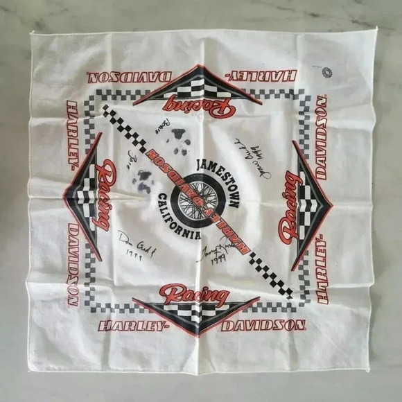 Harley Davidson Other - Harley Davidson Racing Bandana - Signed - 1999 - Jamestown California